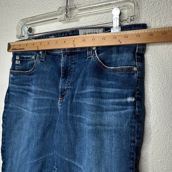 AG Medium Dark Wash Prima Cigarette Leg Whiskered Jeans 30R - Picture 11 of 13